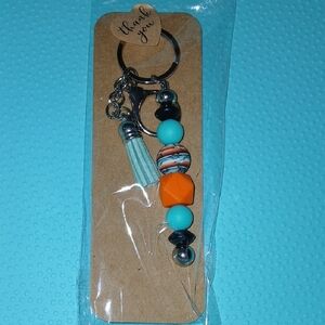 Colorful Beaded Keychain with Tassel